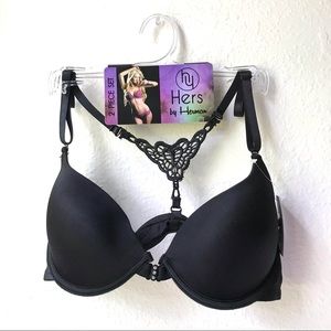 Hers by Herman Black Push-up Underwire Bra 34B 38B